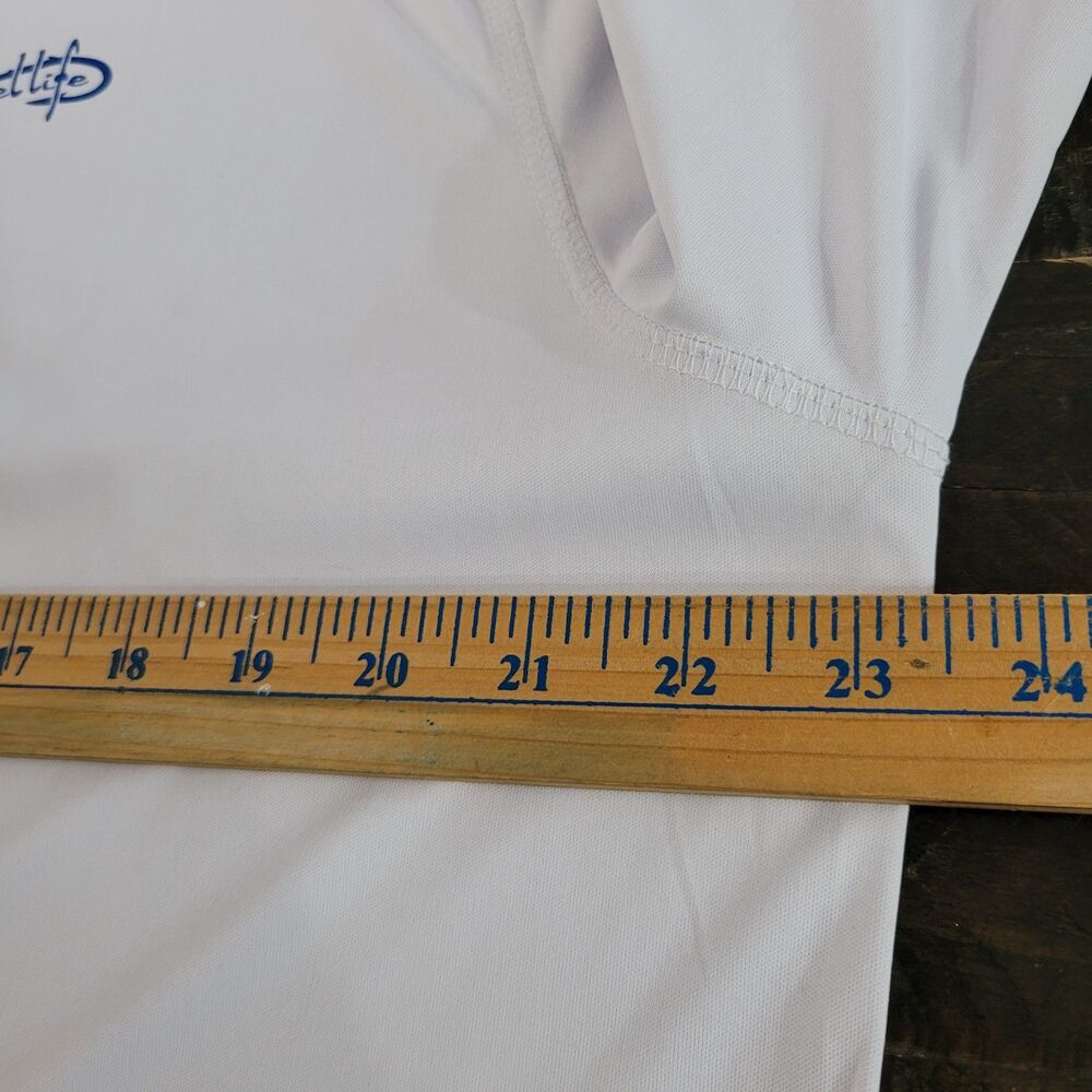 Reel Life Sun Defender American Flag Performance Fishing Shirt White Mens XL - Picture 5 of 10